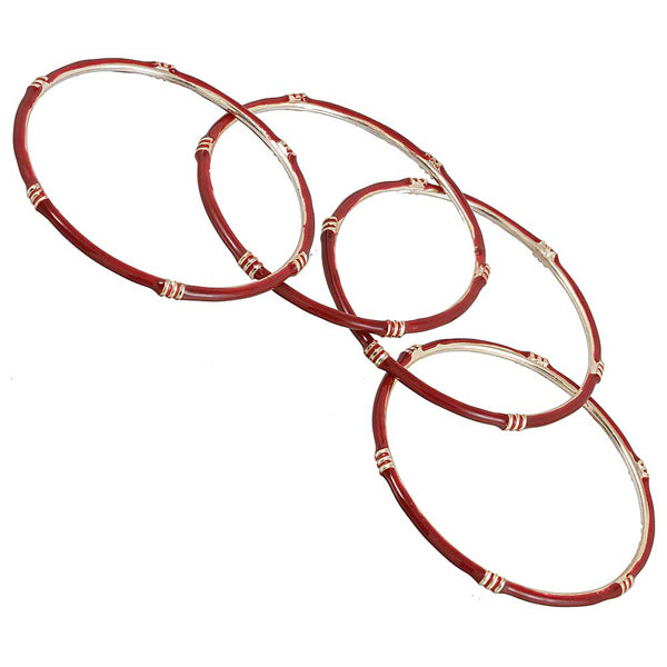 Kriaa Maroon Gold Plated Set of 4 Bangle Sets