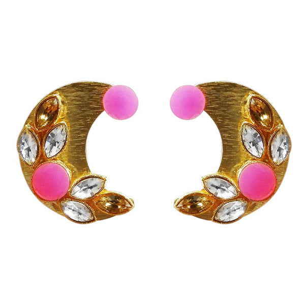 Kriaa Gold Plated Resin Stone Stud Earrings