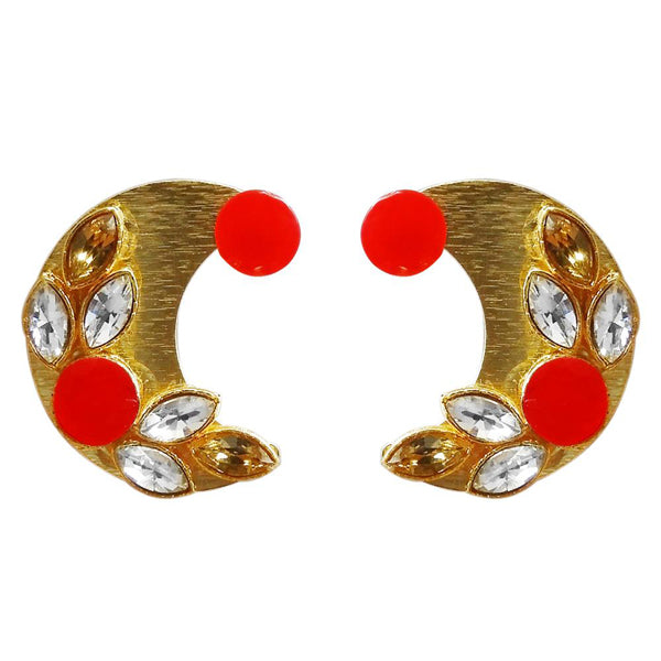 Kriaa Gold Plated Resin Stone Stud Earring