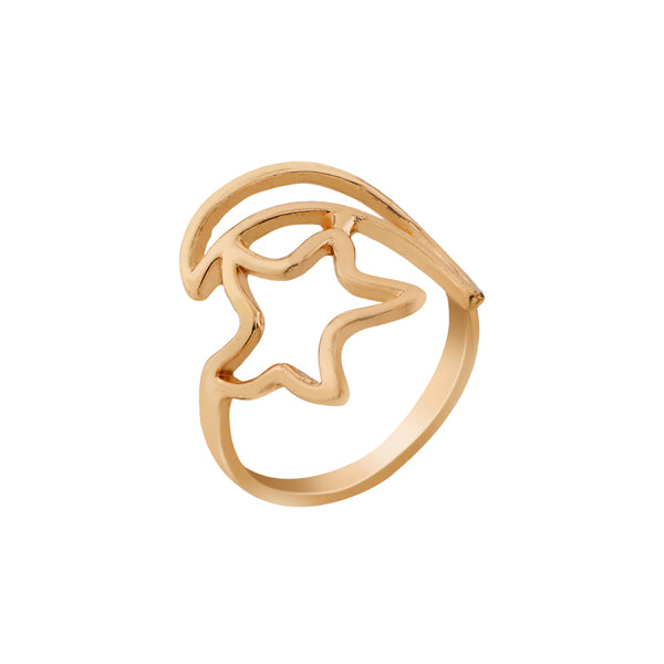 Urthn Gold Plated Star Design Ring