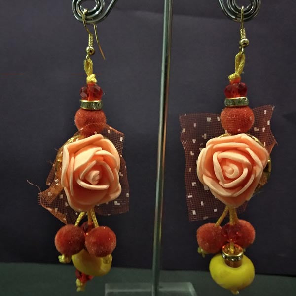 Shop Urthn Peach Floral Design Dangler Earrings