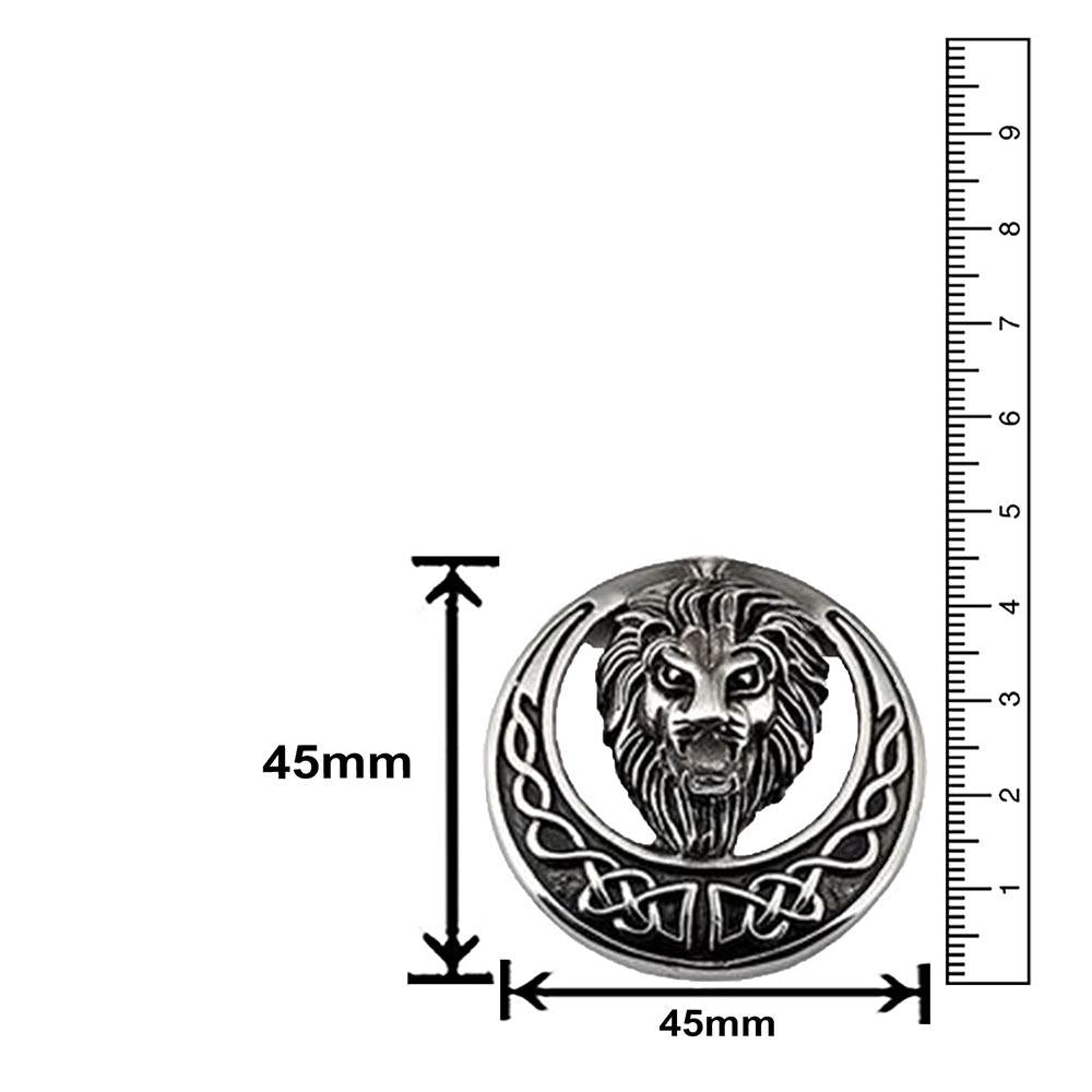 Mahi Rhodium Plated Roaring Lion Brooch for mens and boys