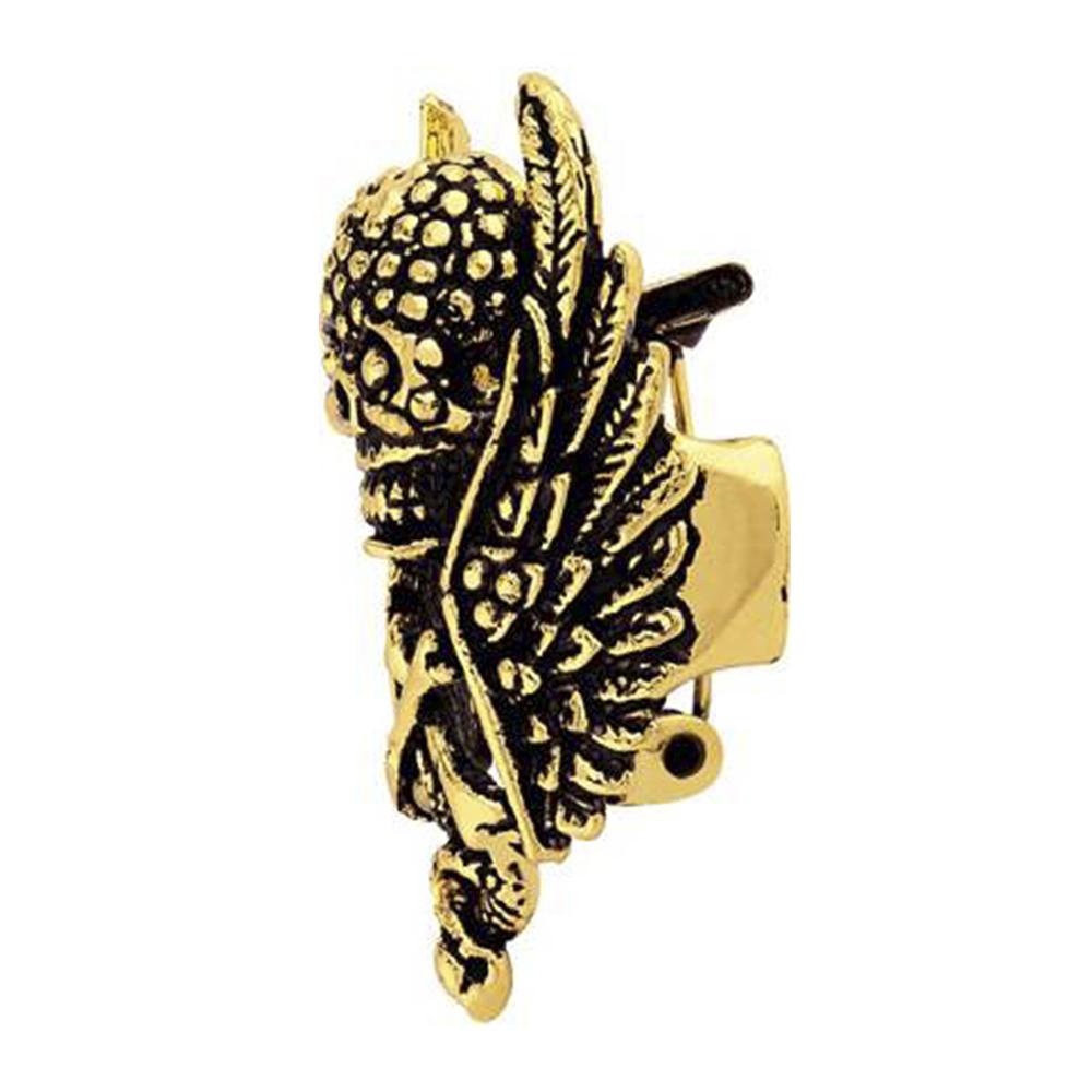 Mahi Gold Plated Skull Bones and Wings Shirt Stud Brooch Pin for Men (BP1101045G)