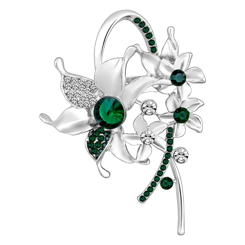 Mahi Floral Shaped Studded Saree Pin / Wedding Brooch