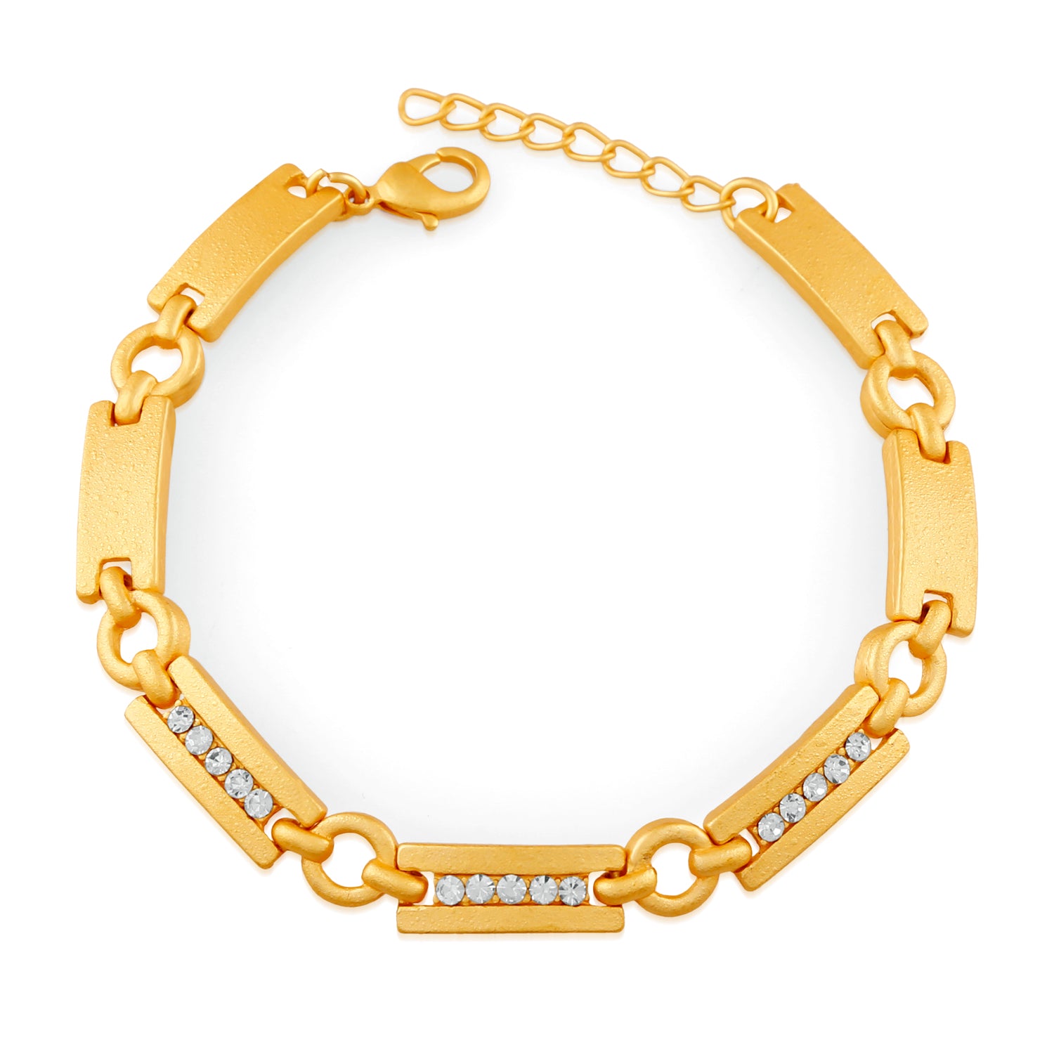 Mahi Gold Plated Enchanting Designer Crystal Bracelet for girls and women