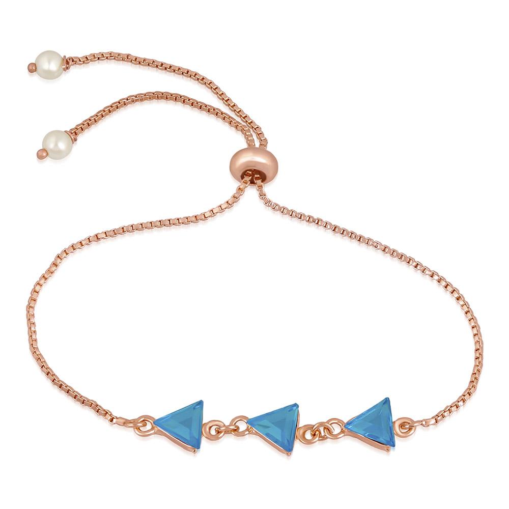 Mahi Designer Triangular Link adjustable crystal Bracelet