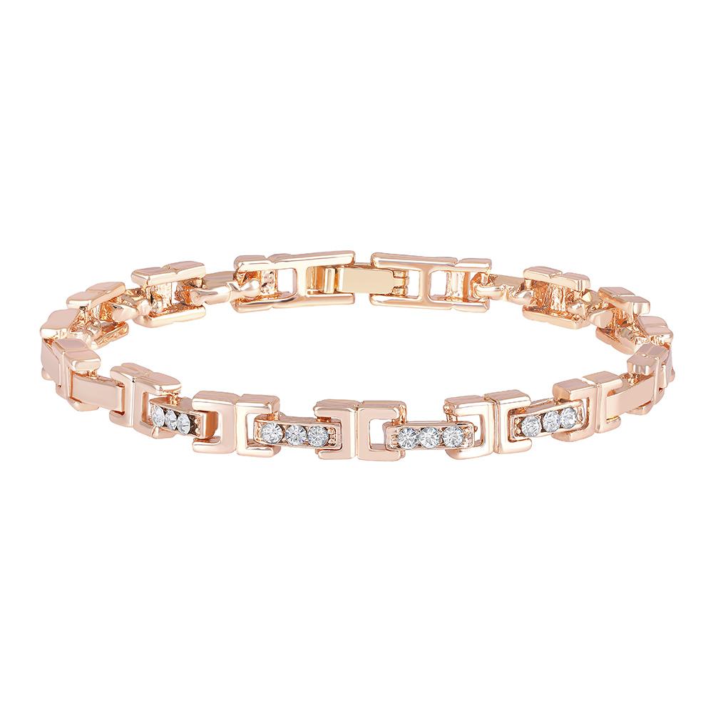 Mahi Rose Gold Plated Ultimate Bracelet with White Crystals for Women (BR1100458Z)