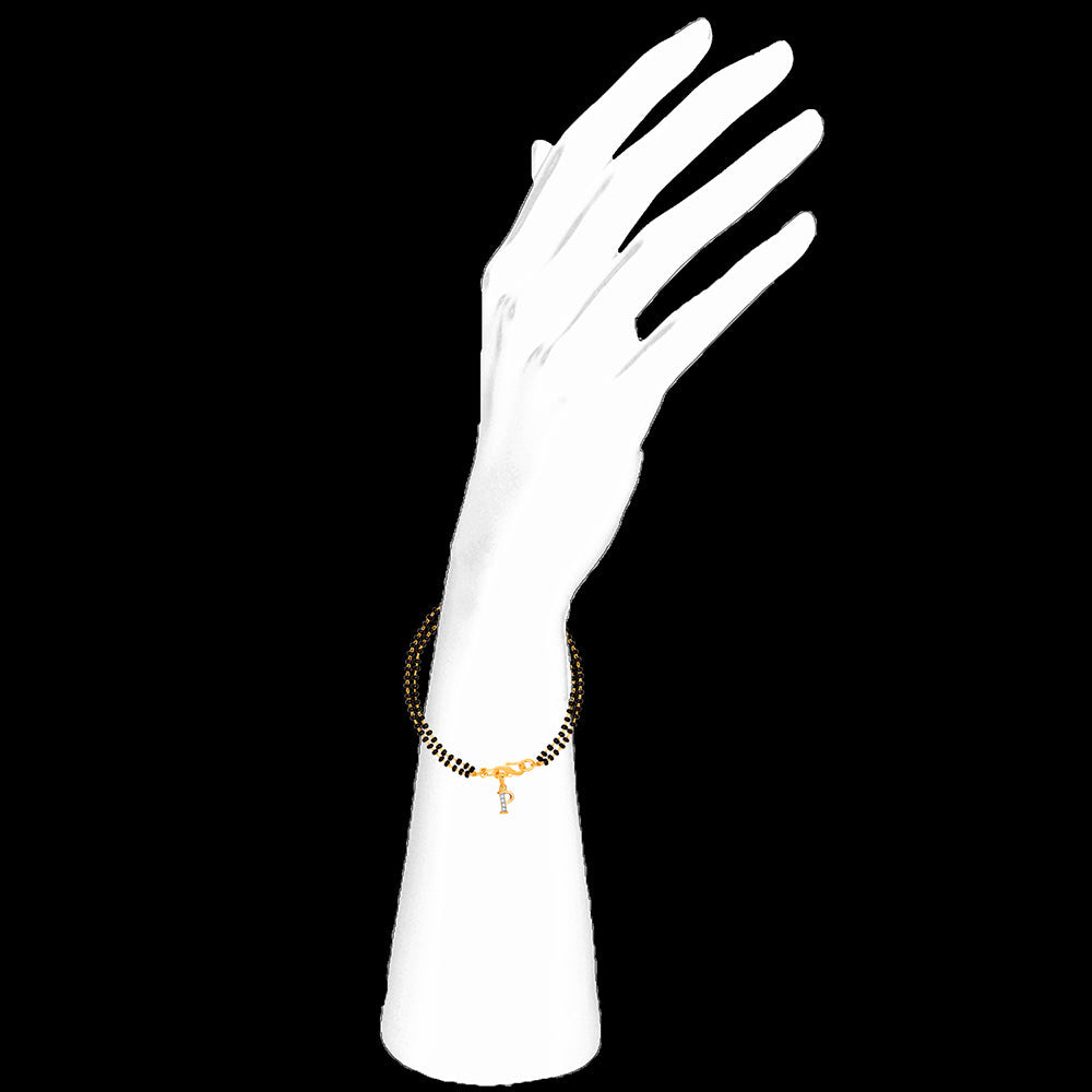 White Pearl Evil Eye Double Mangalsutra Bracelet ( Gold ) – Cenora Jewellery