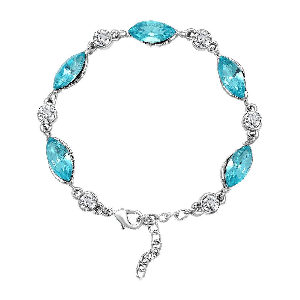 Mahi Aqua Blue Glamorous Bracelet for Timeless Beauty