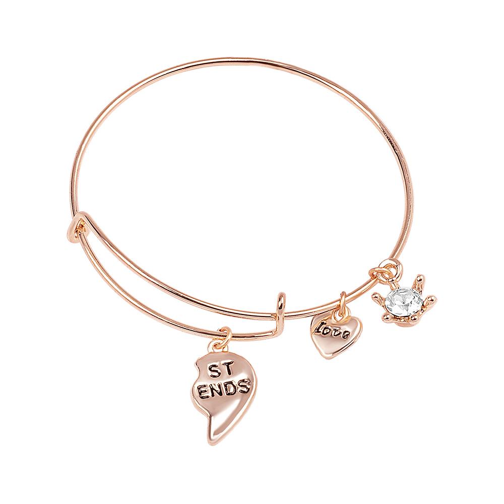 Mahi Rose Gold Plated Funky Best Friends Love Bracelets for Girls and Women (BRCO1100452Z)