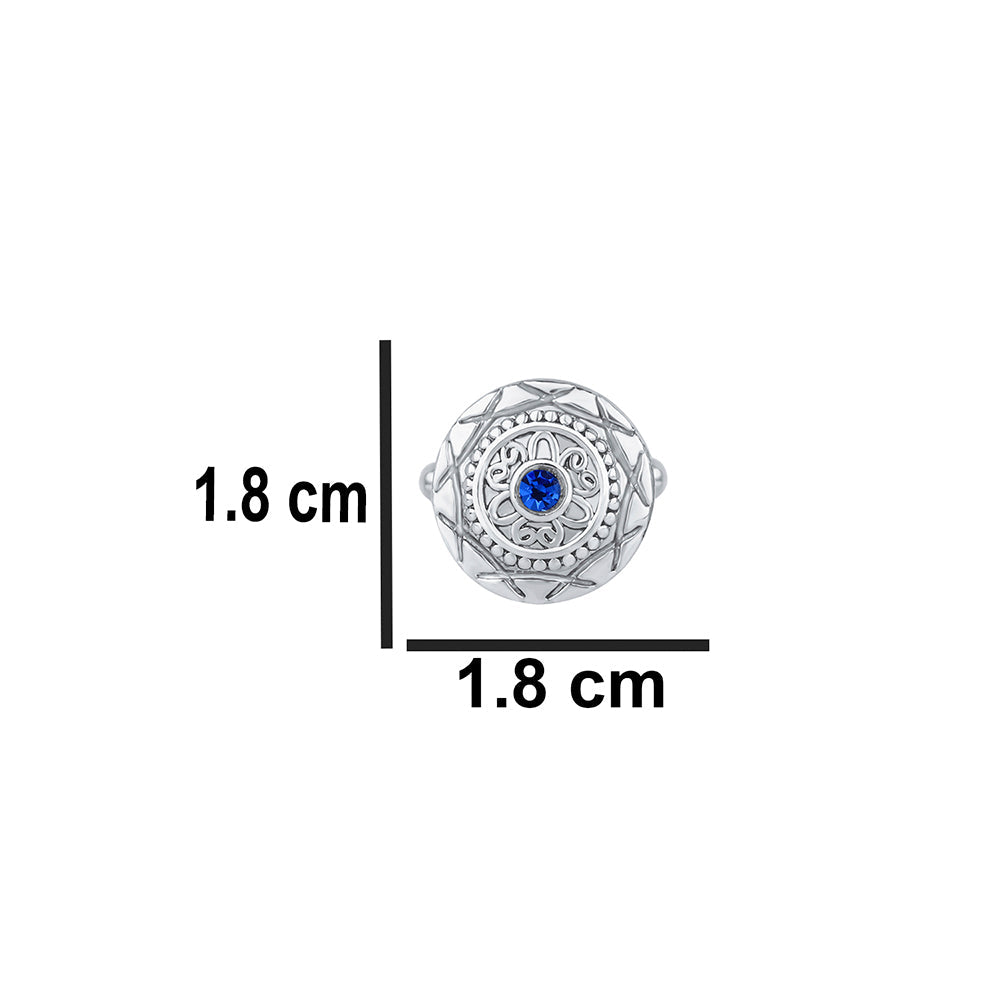 Mahi Solitaire Blue Crystal Silver Plated Cufflink for Mens and Boys (CL1100541RBlu)