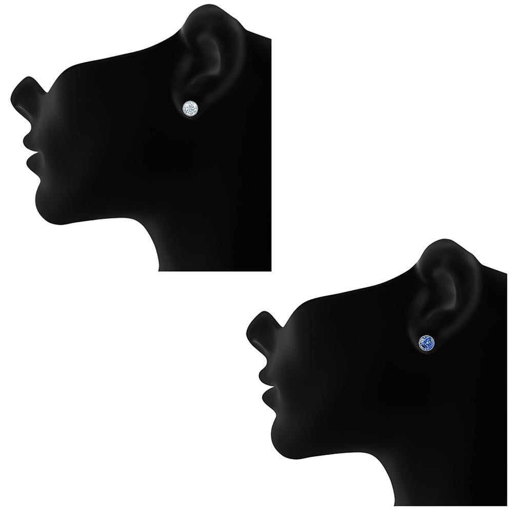 Mahi 6 mm Swarovski Elements Multi Four Studs Combo Earrings for Women