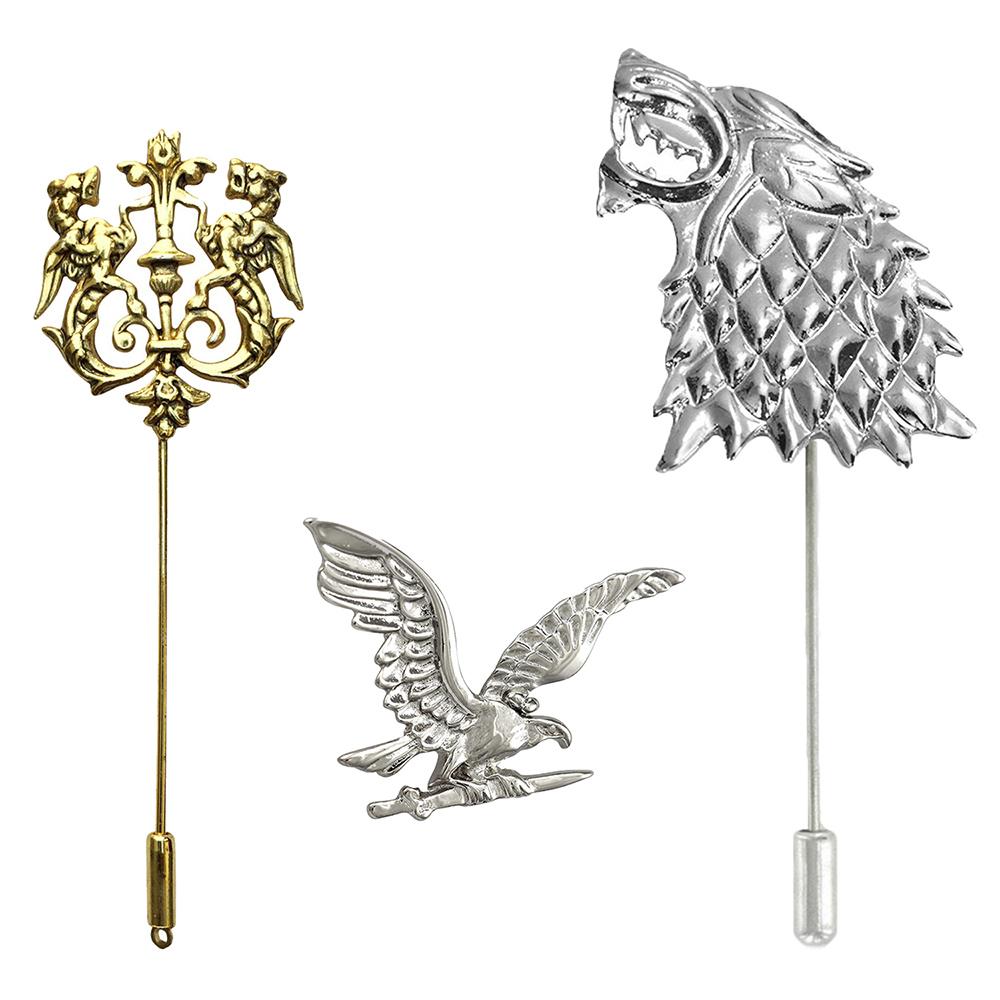 Mahi Trendy Combo of Lion, Eagle and Wolf Lapel Pin \ Brooch