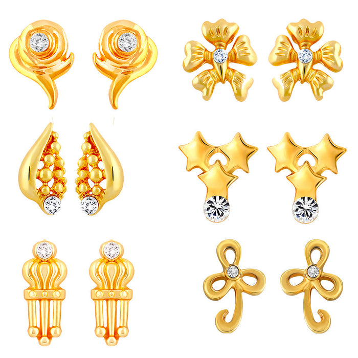 Flipkartcom  Buy Manikya Gold and Diamond Stud Earrings for Girls 5 Gram  Brass Clipon Earring Online at Best Prices in India