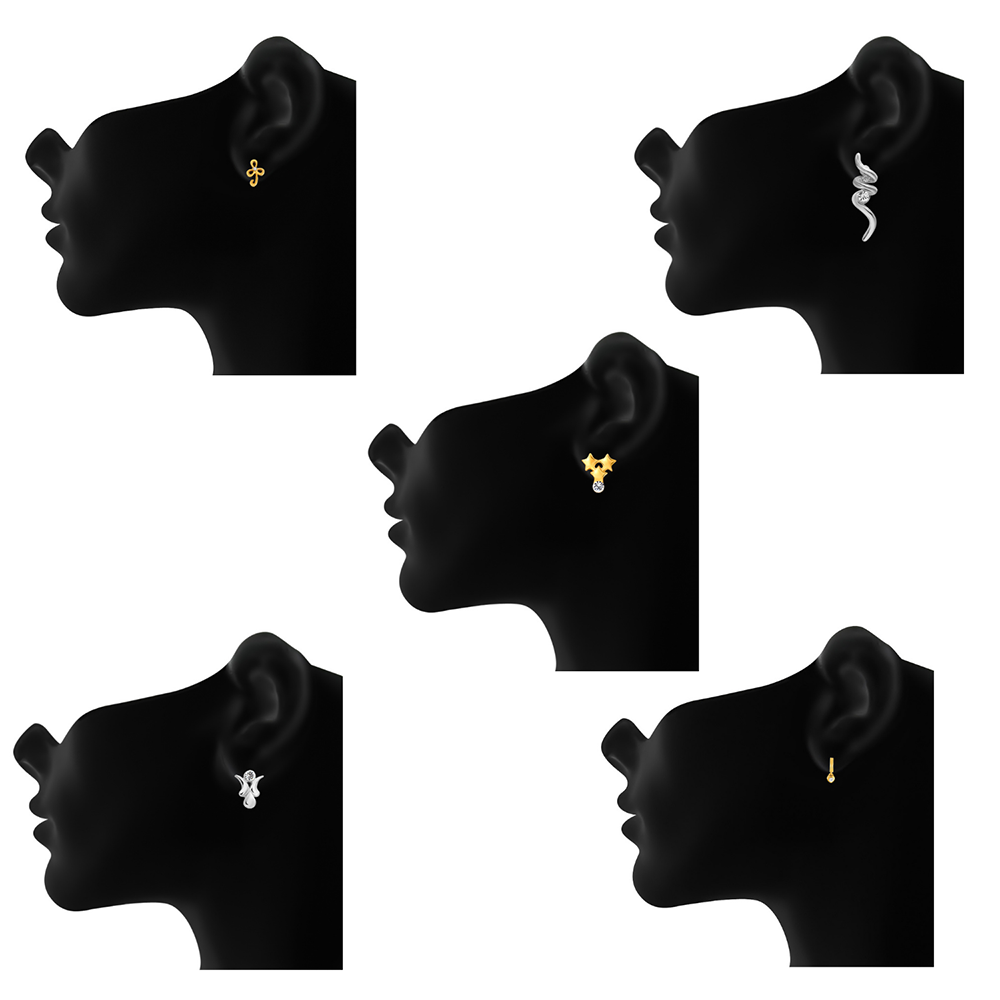 Mahi Combo of 10 Small Stud Earrings for Girls and Women CO1105272M