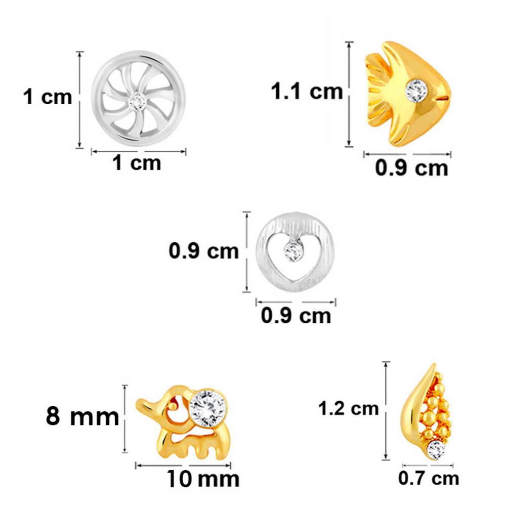 Mahi Combo of 10 Samll Crystal Stud Earrings for girls and women CO1105273M