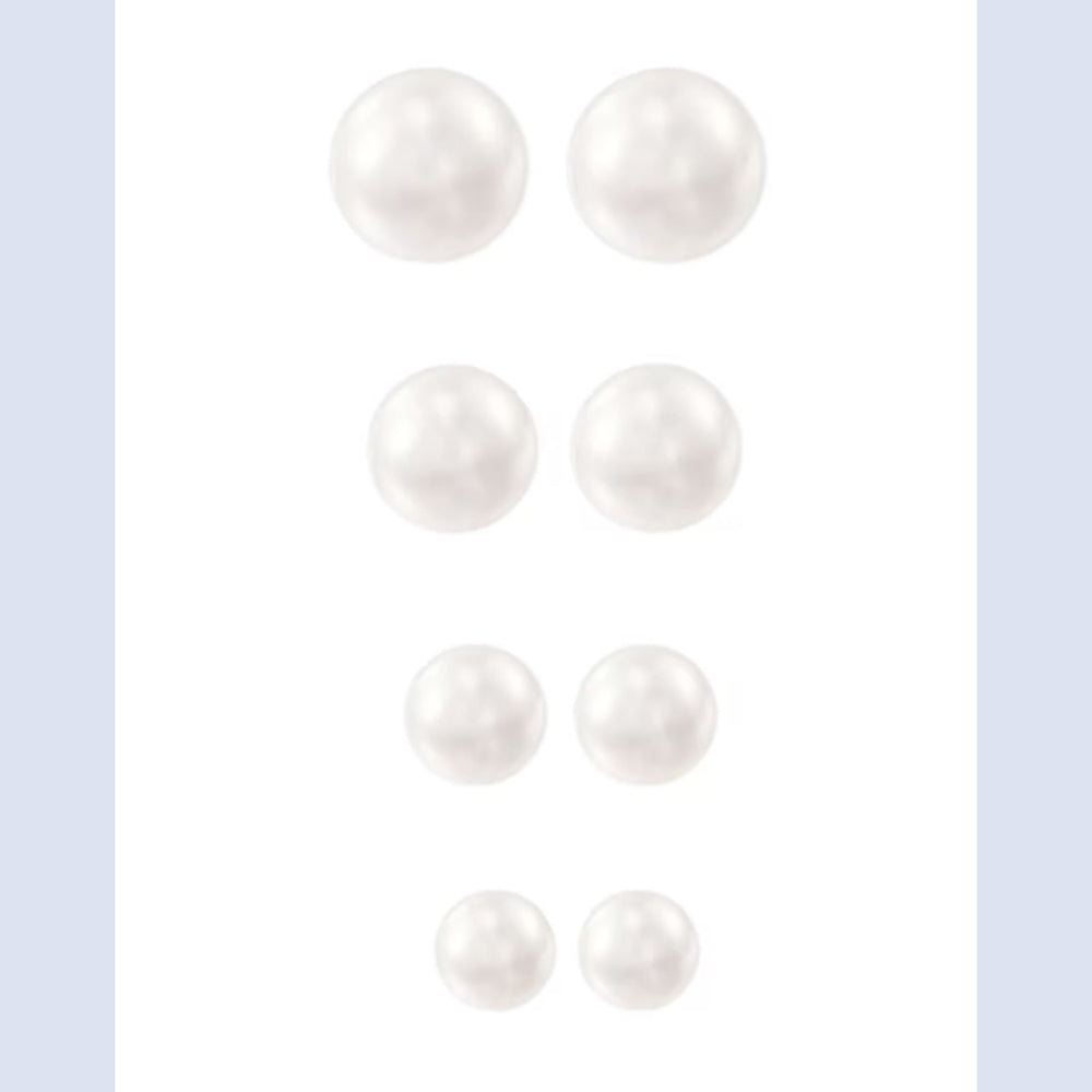 White Pearl Stud Earrings – Mar Silver Jewelry