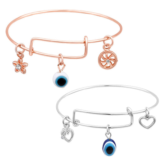 Mahi Combo of Evil Eye & Charms Bracelets