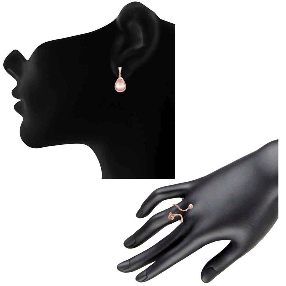 Mahi Combo of Dangler Earrings and Adjustable Finger Ring