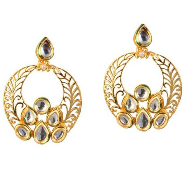 Shreya Wearing Aurum Kundan Meenakari Gold Plated Dangler Earrings