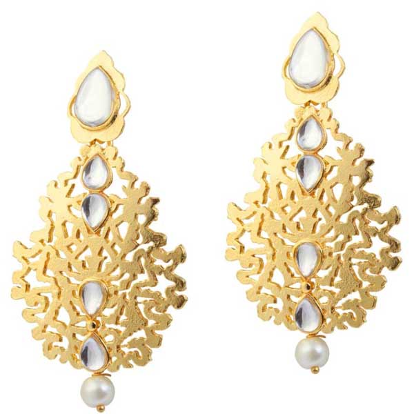 Aurum Kundan Gold Plated Dangler Earrings