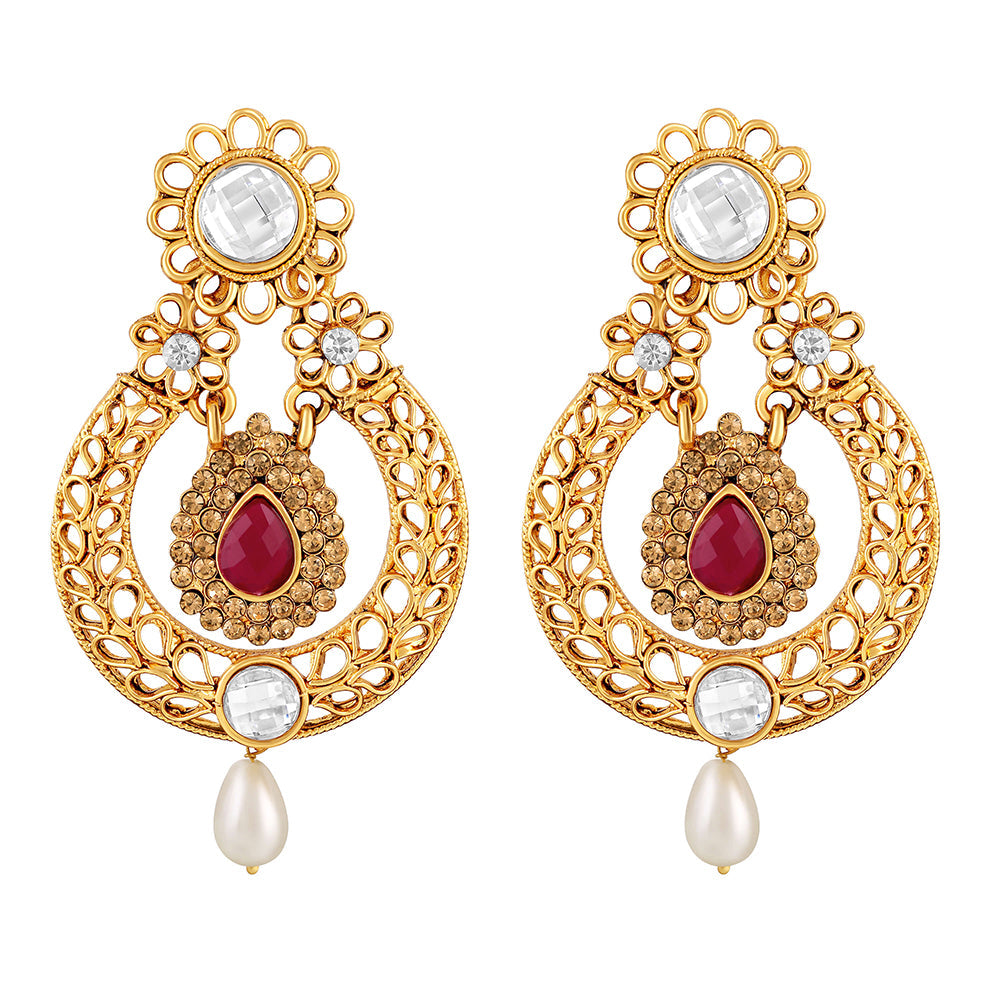 Stylish gold plated Gold colour dangel earring