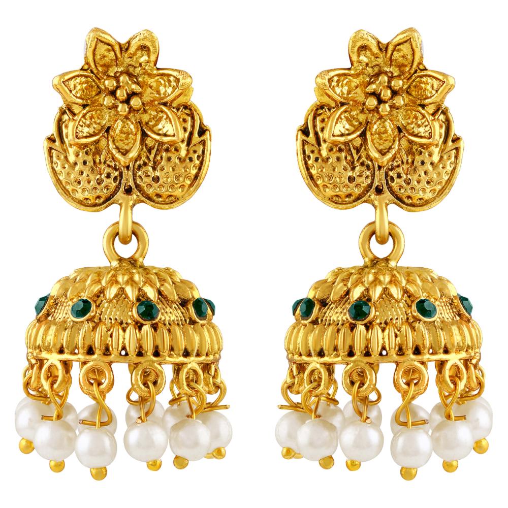 Asmitta Stylish Gold Plated Gold Colour Jhumka Earring