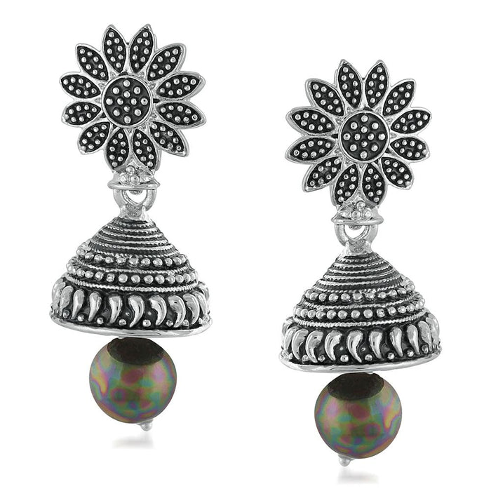 Buy Mahi Oxidised Silver Exclusive Antique Earrings with black artificial  beads ER2109599R Online at Low Prices in India  Paytmmallcom
