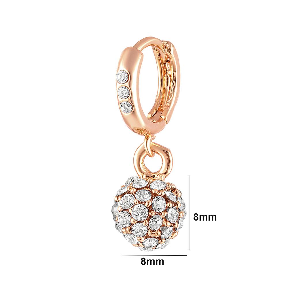 Mahi Rose Gold Plated Sparkling Crystals Ball Bali Earrings for Women (ER1109706ZWhi)