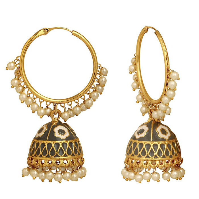 Buy Filigree work Hoop Earring Clip on fancy artificial stone drop Bali  Earring for Women and Girls Online  Get 75 Off