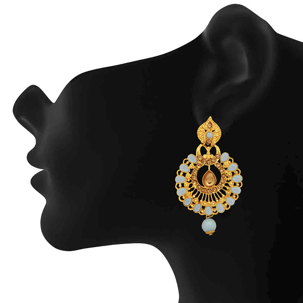 Mahi Light Blue Crystals Traditional Dangler Earrings for Women (ER1109721G)