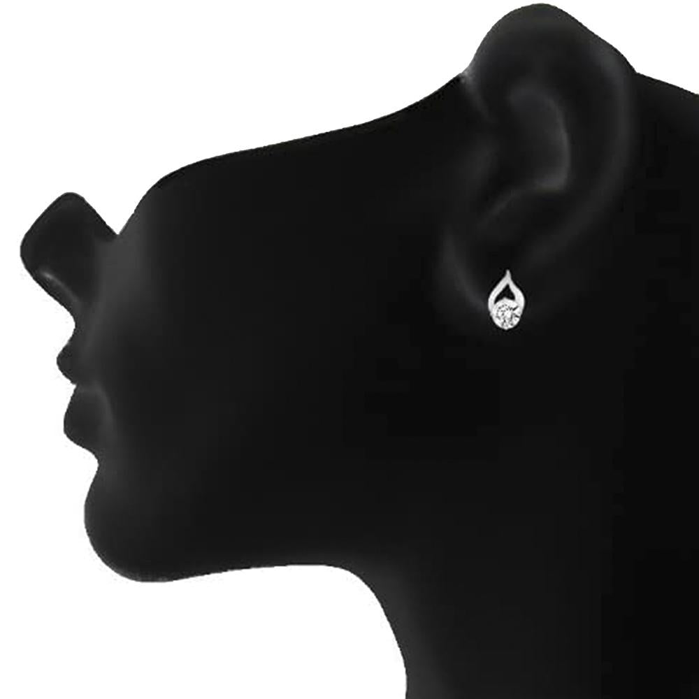 Mahi Delicate Drop Stud Earrings with White Cubic Zirconia for Women (ER1109743RWhi)