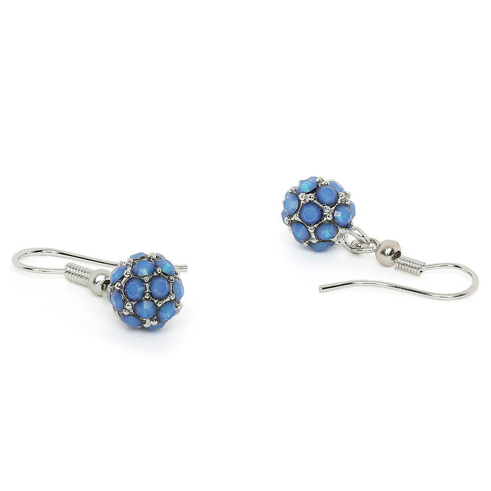 Mahi Royal Sparklers Blue Crystals Ball Earrings for Women (ER1109753RBlu)