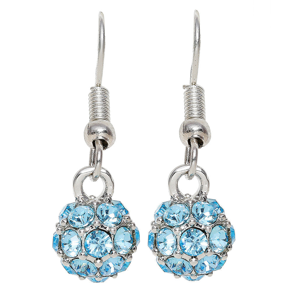 Mahi Royal Sparklers Blue Crystals Ball Earrings for Women (ER1109756RBlu)