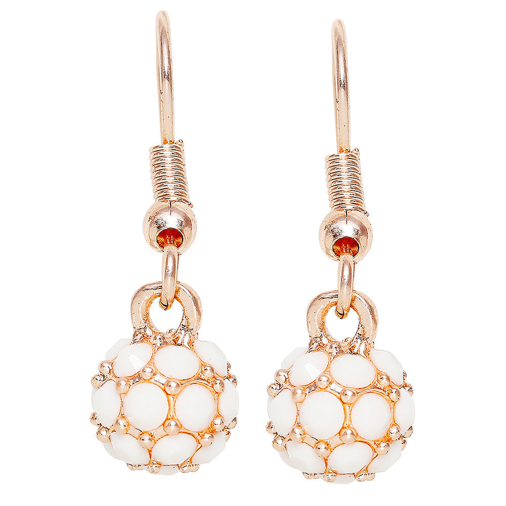 Mahi Royal Sparklers White Crystals Ball Earrings for Women (ER1109757ZWhi)