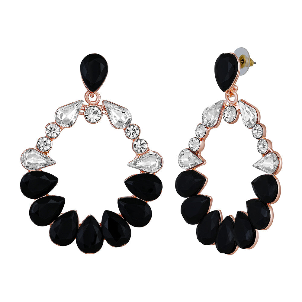 Mahi Luxurious Black Dangler Earrings