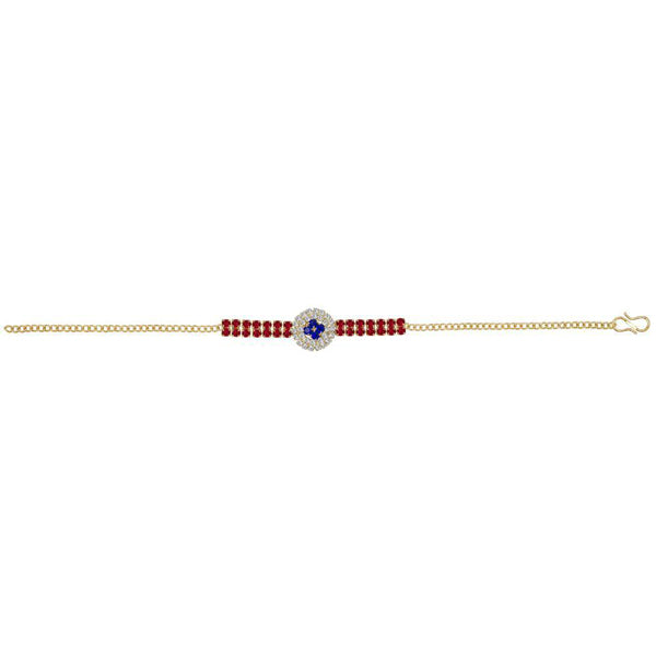 Eugenia Red And Blue Austrian Stone Gold Plated Bracelet