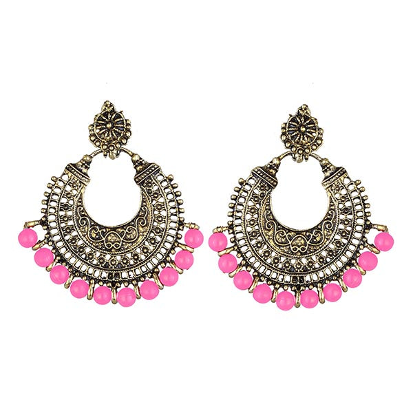 Jeweljunk Beads Antique Gold Plated Afghani Earrings