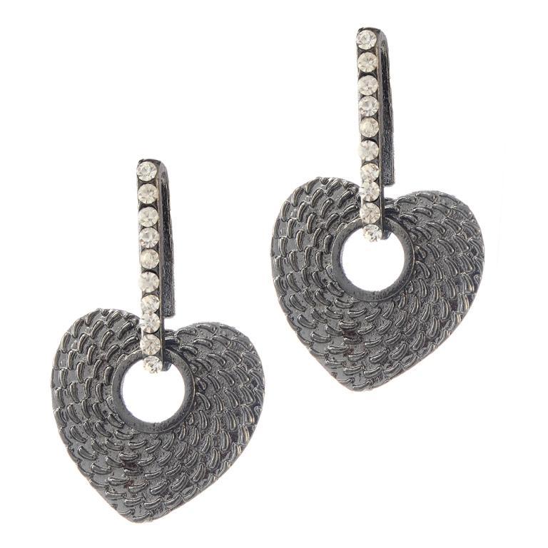 The99jewel Rhodium Plated Stone Dangler Earrings