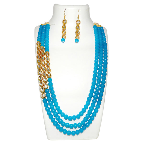 Vivant Charms Meenakari Beads Kundan Reversible Necklace Set