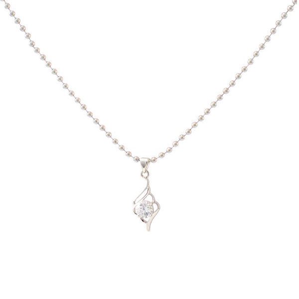 The99Jewel White Austrian Stone Silver Plated Chain Pendant