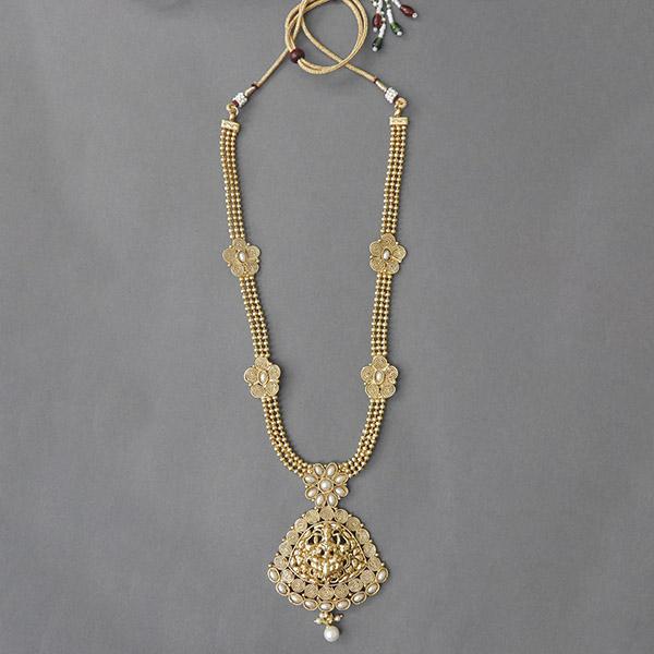 Sai Raj White Pota Stone Copper Necklace Set - FAP0052B