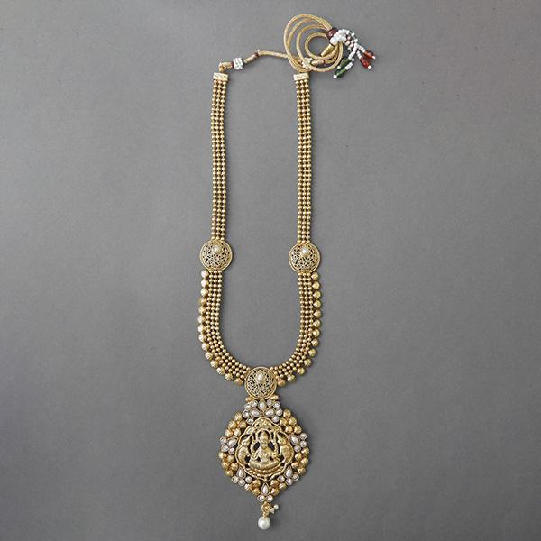 Sai Raj White Pota And Austrian Stone Copper Necklace Set - FAP0053A
