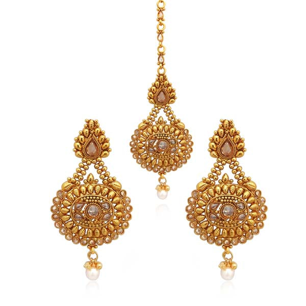 Sai Raj AD Stone Copper Dangler Earrings