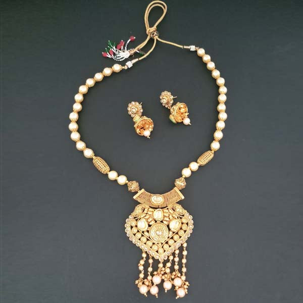 Sai Raj AD Stone Pearl Copper Necklace