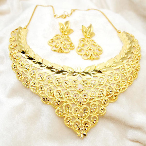 Neu Gold Copper Forming Gold Plated Necklace Set