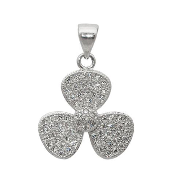 Romance Cubic Zirconia Diamond Silver Plated Pendant