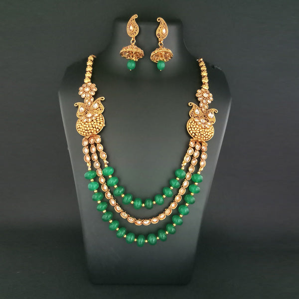 Ganpati Arts Stone Beads Copper Necklace Set