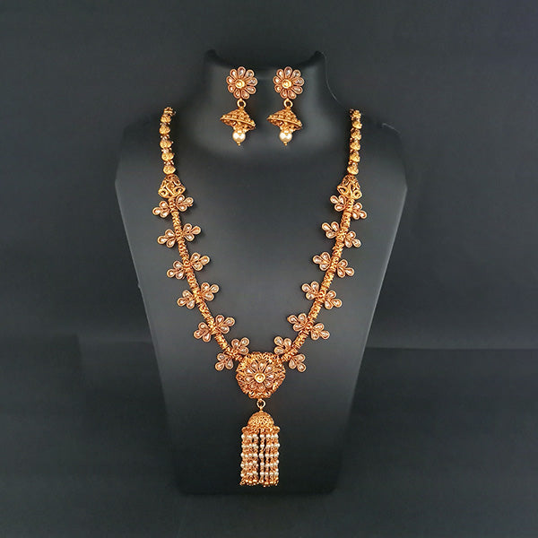 Ganpati Arts AD Stone Copper Necklace Set