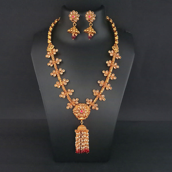 Ganpati Arts AD Stone Copper Necklaces Set